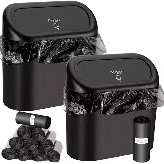 2PCS Car Trash Bin with Free Trash Bag Roll