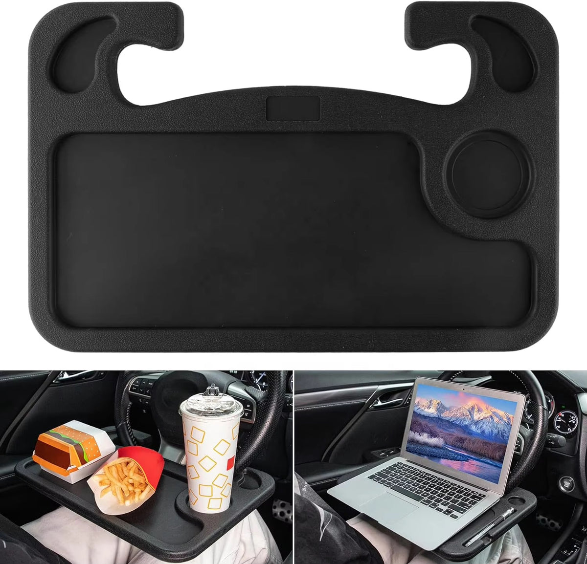 Car Steering Wheel Tray – Portable Food & Laptop Desk