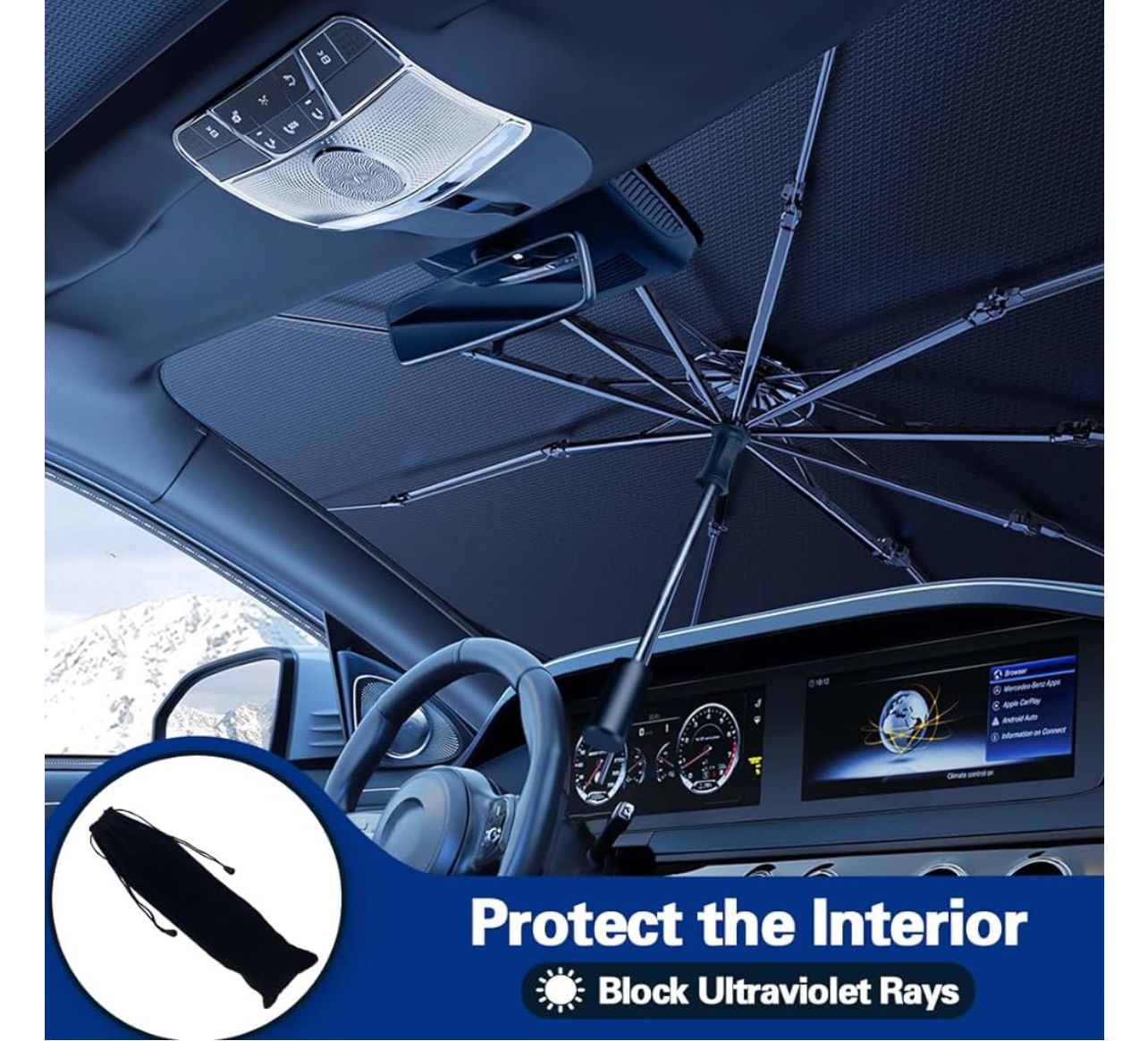 Samir Car Windshield Sun Shade - Folding Car Umbrella